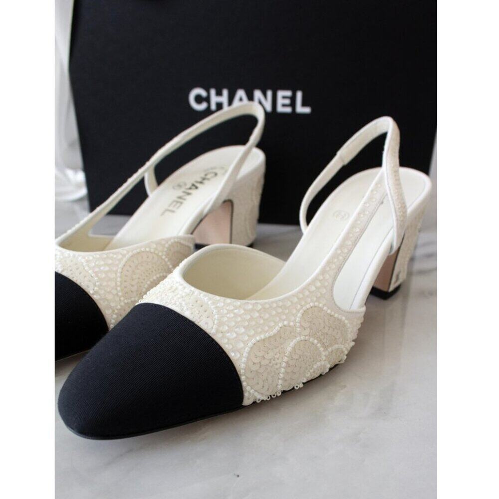 Chanel 2024 embellished slingback heels 39.5 - Picture 12 of 12